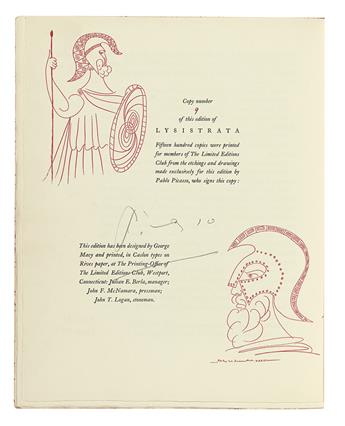 (PICASSO, PABLO.) Aristophanes. Lysistrata. Another copy.